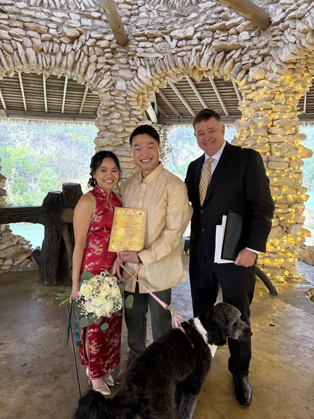Reverend Andrew Janitschek with couple