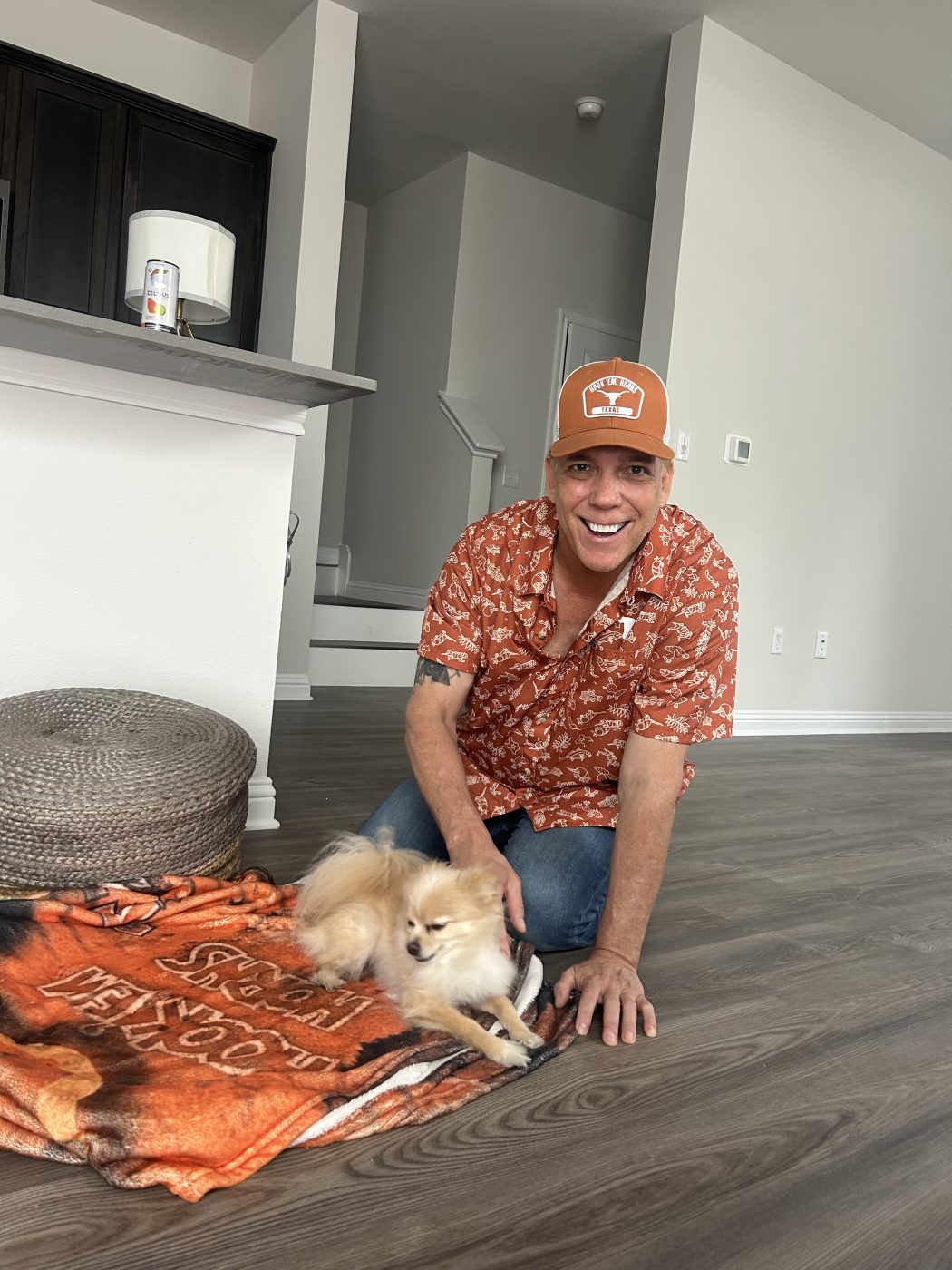 Reverend Timothy Ball with his puppy.